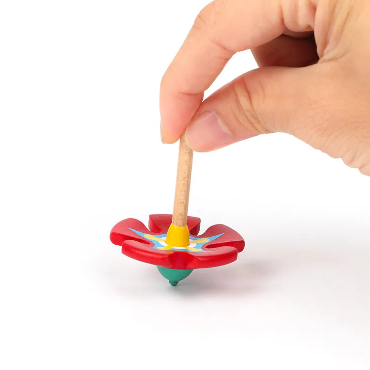Wooden Spinning Top Toy Petal Spinning Top