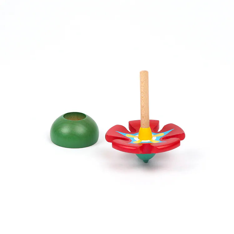 Wooden Spinning Top Toy Petal Spinning Top
