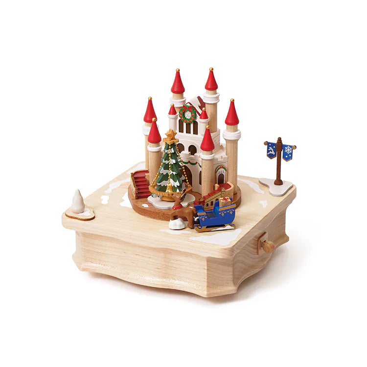 Christmas Reindeer Carousel Castle Music Box
