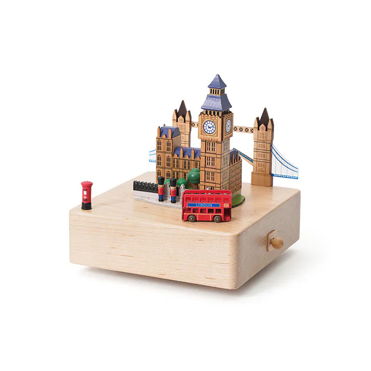 London Bridge Big Ben Rotating Bus Music Box