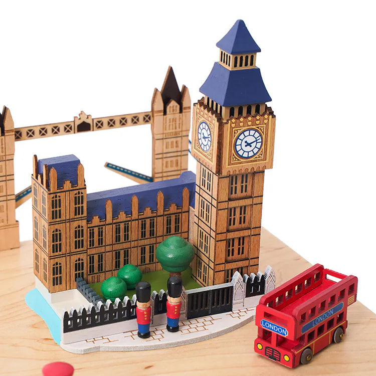 London Bridge Big Ben Rotating Bus Music Box