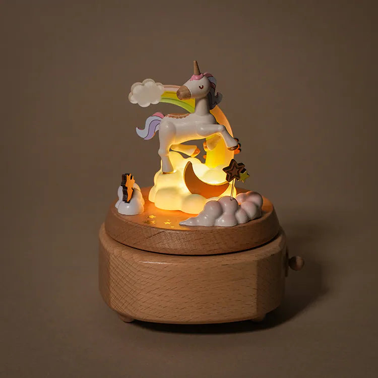 Rainbow Unicorn Night Light Music Box