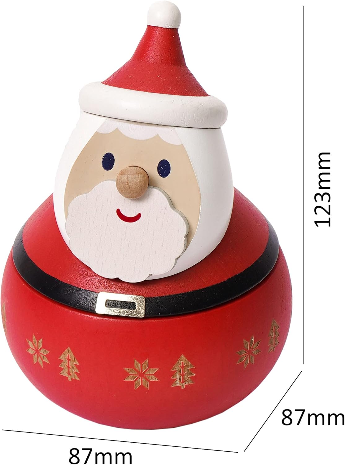 Wooden tumbler Santa Claus music box